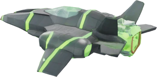 Neon Eclipse Fighter — 3D model render